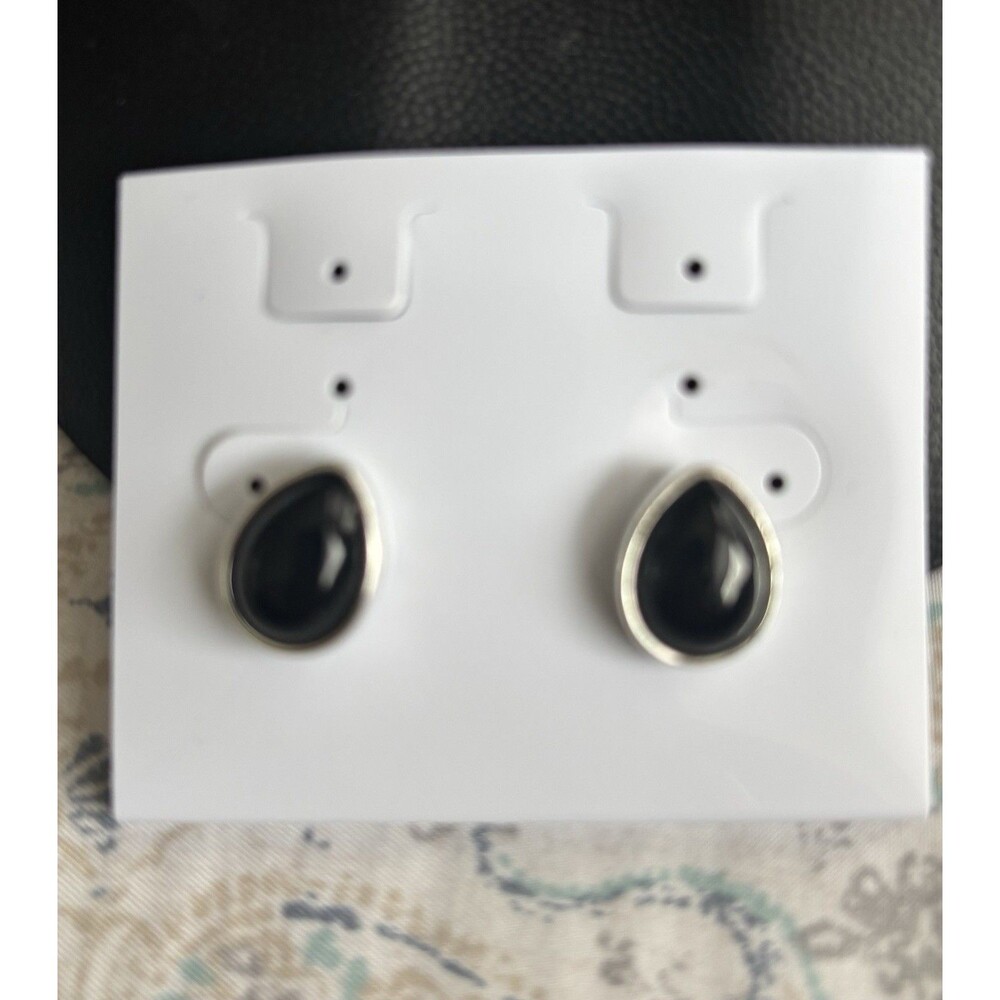 NAPIER Vintage Women's Earrings Silver Black Drops
